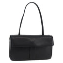 SAINT LAURENT Hand Bag Leather Black Gold Auth bs34834-1