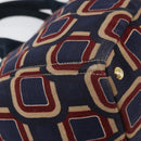 PRADA Canapa L Hand Bag Canvas Navy Gold Auth bs34839A-10