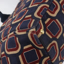 PRADA Canapa L Hand Bag Canvas Navy Gold Auth bs34839A-12