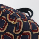 PRADA Canapa L Hand Bag Canvas Navy Gold Auth bs34839A-13