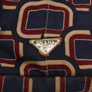 PRADA Canapa L Hand Bag Canvas Navy Gold Auth bs34839A-14