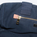 PRADA Canapa L Hand Bag Canvas Navy Gold Auth bs34839A-19