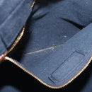 PRADA Canapa L Hand Bag Canvas Navy Gold Auth bs34839A-20