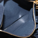 PRADA Canapa L Hand Bag Canvas Navy Gold Auth bs34839A-22