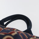 PRADA Canapa L Hand Bag Canvas Navy Gold Auth bs34839A-8