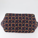 PRADA Canapa L Hand Bag Canvas Navy Gold Auth bs34839A-9