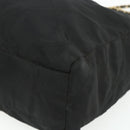 PRADA Chain Shoulder Bag Nylon Black Gold Auth bs34840-9