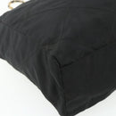 PRADA Chain Shoulder Bag Nylon Black Gold Auth bs34840-17