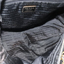 PRADA Chain Shoulder Bag Nylon Black Gold Auth bs34840-11