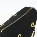 PRADA Chain Shoulder Bag Nylon Black Gold Auth bs34840-6