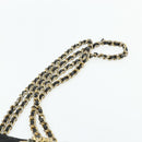 PRADA Chain Shoulder Bag Nylon Black Gold Auth bs34840-14
