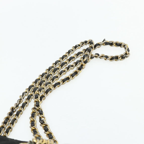 PRADA Chain Shoulder Bag Nylon Black Gold Auth bs34840