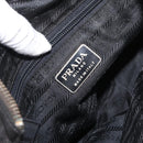 PRADA Chain Shoulder Bag Nylon Black Gold Auth bs34842-20