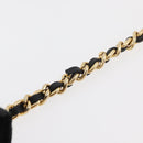 PRADA Chain Shoulder Bag Nylon Black Gold Auth bs34842-8