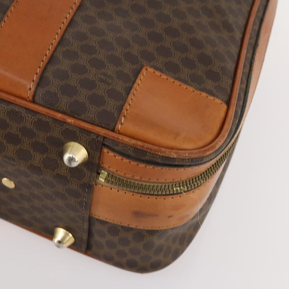 CELINE Macadam Canvas Hand Bag Trunk PVC Leather Brown Gold Auth bs34844A
