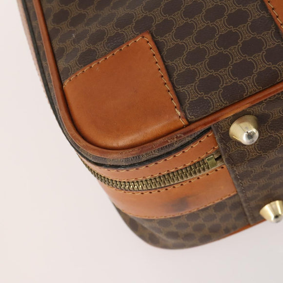 CELINE Macadam Canvas Hand Bag Trunk PVC Leather Brown Gold Auth bs34844A