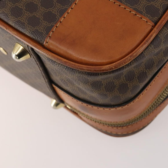 CELINE Macadam Canvas Hand Bag Trunk PVC Leather Brown Gold Auth bs34844A