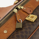 CELINE Macadam Canvas Hand Bag Trunk PVC Leather Brown Gold Auth bs34844A-17