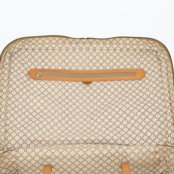 CELINE Macadam Canvas Hand Bag Trunk PVC Leather Brown Gold Auth bs34844A