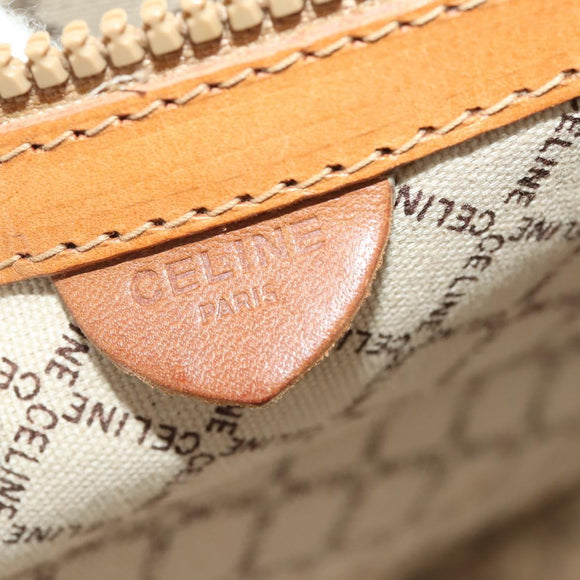 CELINE Macadam Canvas Hand Bag Trunk PVC Leather Brown Gold Auth bs34844A