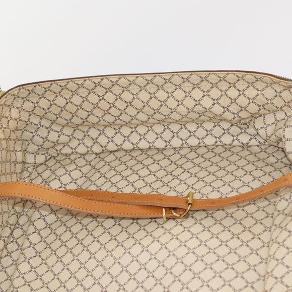 CELINE Macadam Canvas Hand Bag Trunk PVC Leather Brown Gold Auth bs34844A
