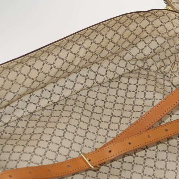 CELINE Macadam Canvas Hand Bag Trunk PVC Leather Brown Gold Auth bs34844A