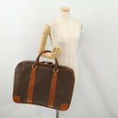 CELINE Macadam Canvas Hand Bag Trunk PVC Leather Brown Gold Auth bs34844A-27