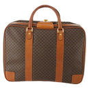 CELINE Macadam Canvas Hand Bag Trunk PVC Leather Brown Gold Auth bs34844A-3