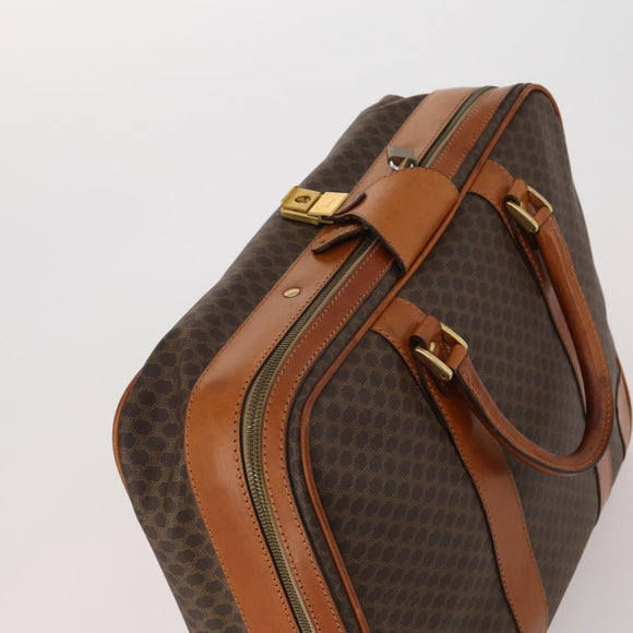 CELINE Macadam Canvas Hand Bag Trunk PVC Leather Brown Gold Auth bs34844A