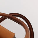 CELINE Macadam Canvas Hand Bag Trunk PVC Leather Brown Gold Auth bs34844A-8