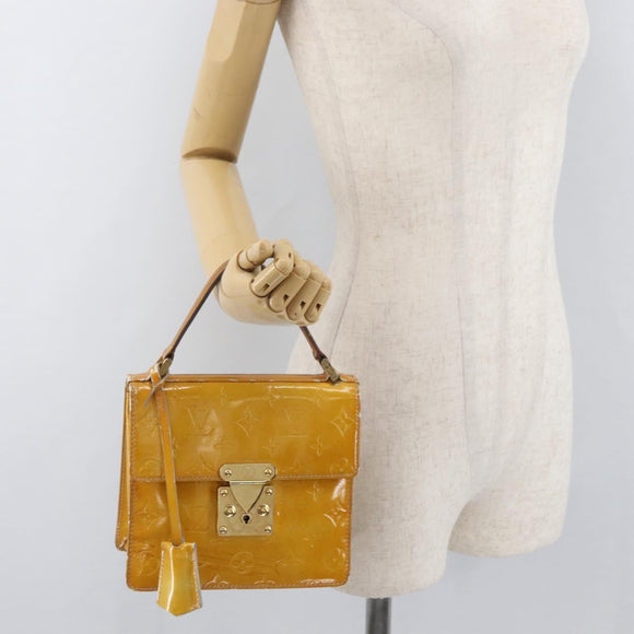 LOUIS VUITTON Monogram Vernis Spring Street Hand Bag Gris M91029 LV Auth bs34845