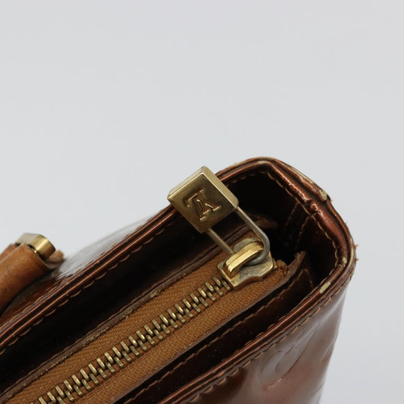 LOUIS VUITTON Monogram Vernis Houston Hand Bag Bronze M91122 LV Auth bs34850