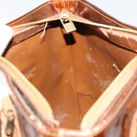 LOUIS VUITTON Monogram Vernis Houston Hand Bag Bronze M91122 LV Auth bs34850