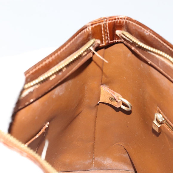 LOUIS VUITTON Monogram Vernis Houston Hand Bag Bronze M91122 LV Auth bs34850
