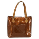 LOUIS VUITTON Monogram Vernis Houston Hand Bag Bronze M91122 LV Auth bs34850-3