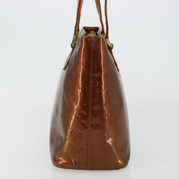 LOUIS VUITTON Monogram Vernis Houston Hand Bag Bronze M91122 LV Auth bs34850