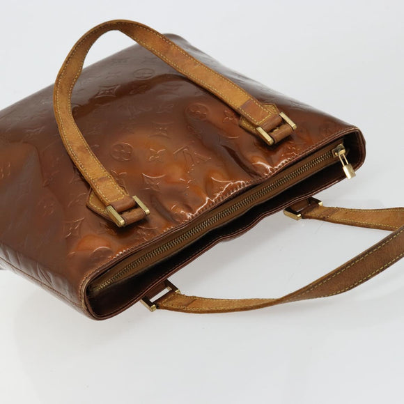 LOUIS VUITTON Monogram Vernis Houston Hand Bag Bronze M91122 LV Auth bs34850