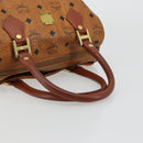 MCM Vicetos Logogram Boston Bag PVC Leather Brown Gold Auth bs34851A-7