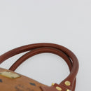 MCM Vicetos Logogram Boston Bag PVC Leather Brown Gold Auth bs34851A-8