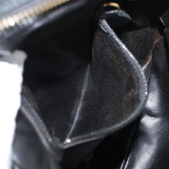 Christian Dior Shoulder Bag Leather Black Gold Auth bs34854