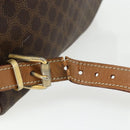 CELINE Macadam Canvas Backpack PVC Leather Brown Gold Auth bs34855-9