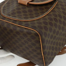 CELINE Macadam Canvas Backpack PVC Leather Brown Gold Auth bs34855-16