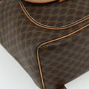 CELINE Macadam Canvas Backpack PVC Leather Brown Gold Auth bs34855-17