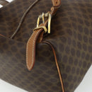 CELINE Macadam Canvas Backpack PVC Leather Brown Gold Auth bs34855-18