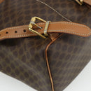 CELINE Macadam Canvas Backpack PVC Leather Brown Gold Auth bs34855-19