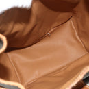CELINE Macadam Canvas Backpack PVC Leather Brown Gold Auth bs34855-11