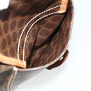 CELINE Macadam Canvas Backpack PVC Leather Brown Gold Auth bs34855-23