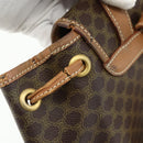 CELINE Macadam Canvas Backpack PVC Leather Brown Gold Auth bs34855-10