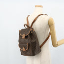CELINE Macadam Canvas Backpack PVC Leather Brown Gold Auth bs34855-25