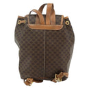 CELINE Macadam Canvas Backpack PVC Leather Brown Gold Auth bs34855-2